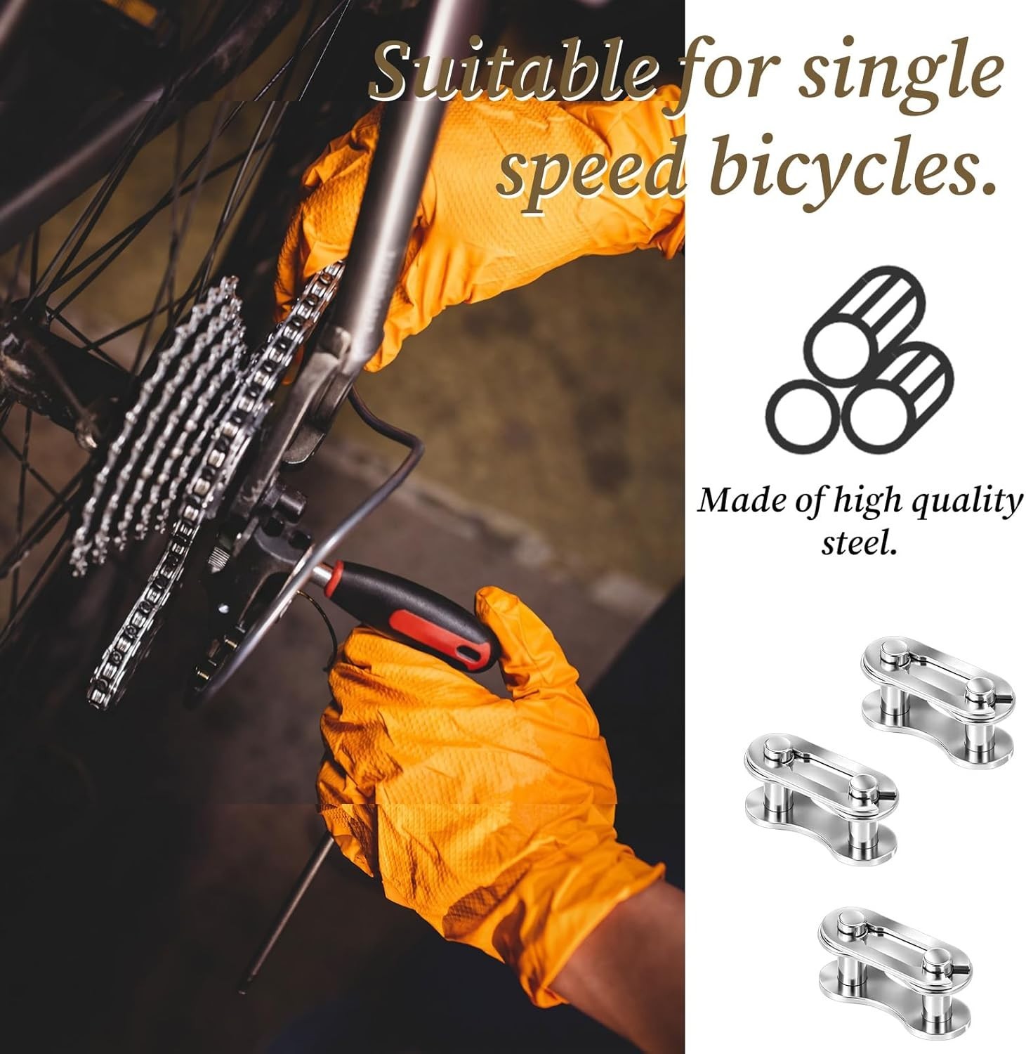 10 Pairs Bike Chain Master Link for Bicycle Missing Link, Single Speed Chain