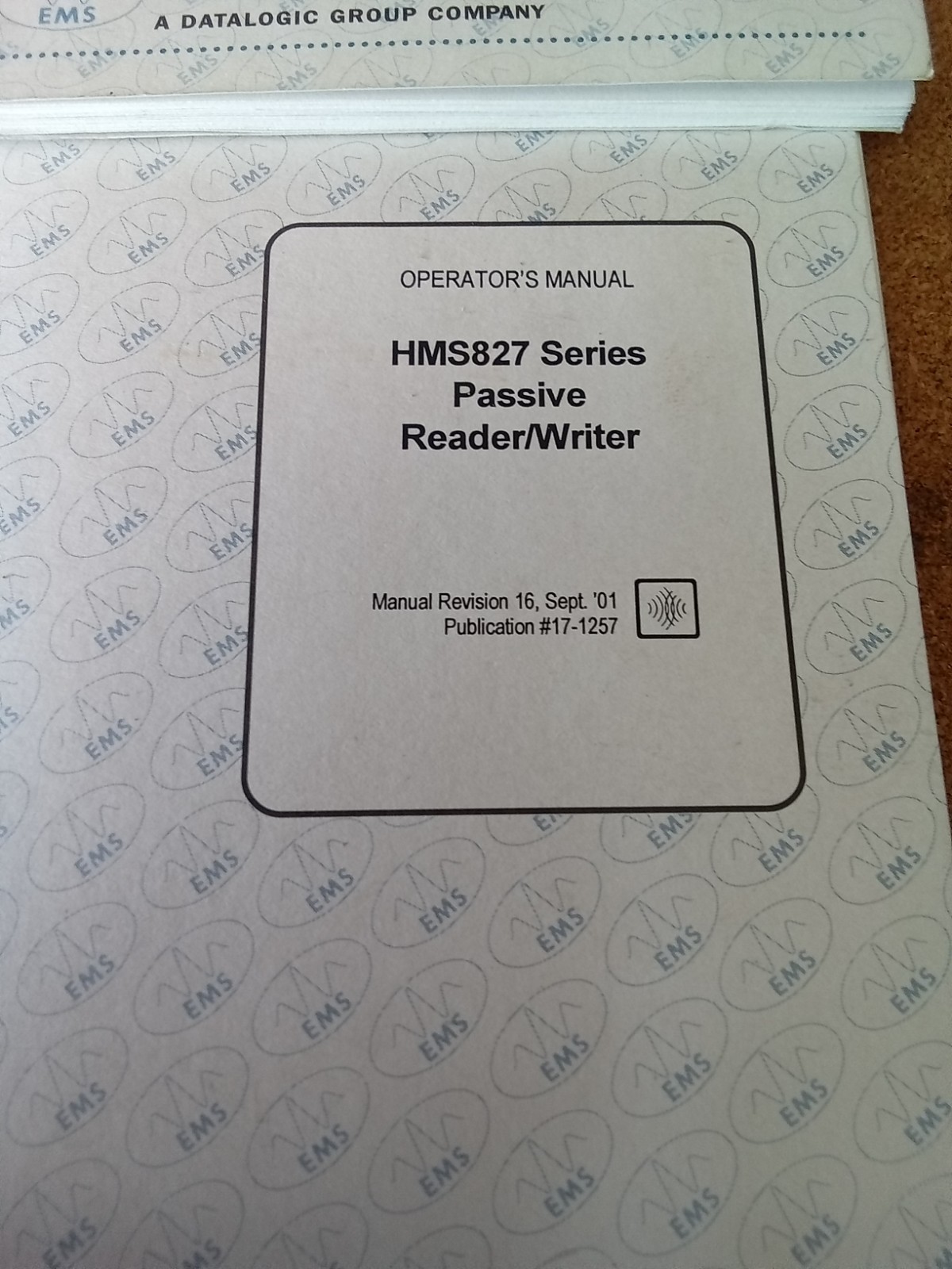 HMS827 Passive Reader/Writer floppy disc Operator's Manual (two sold separately)