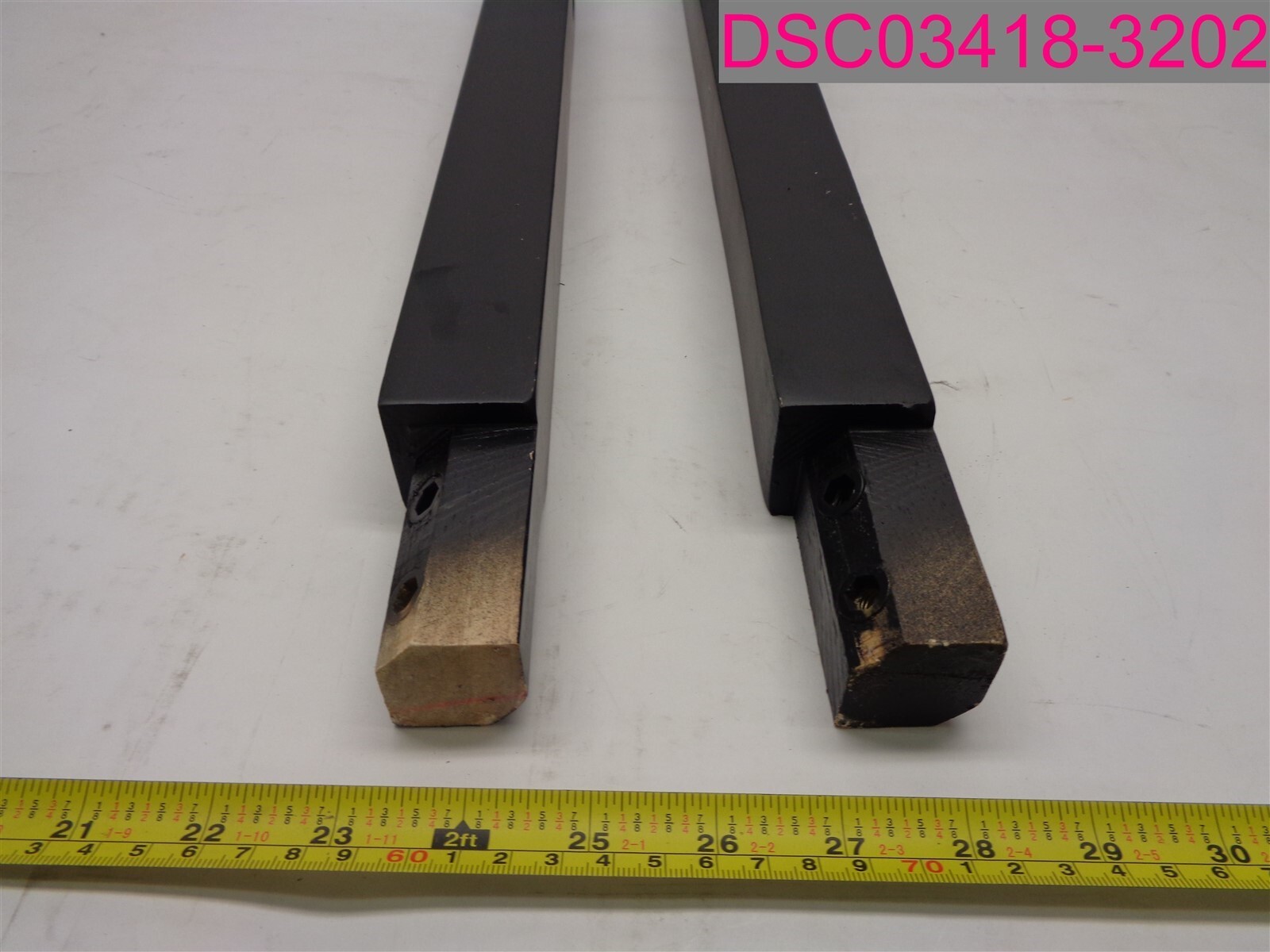 2 Pc. Black Wood Chair Legs w/ Slots for Cross Bars 22-1/2" x 1-9/16" x 1-9/16"