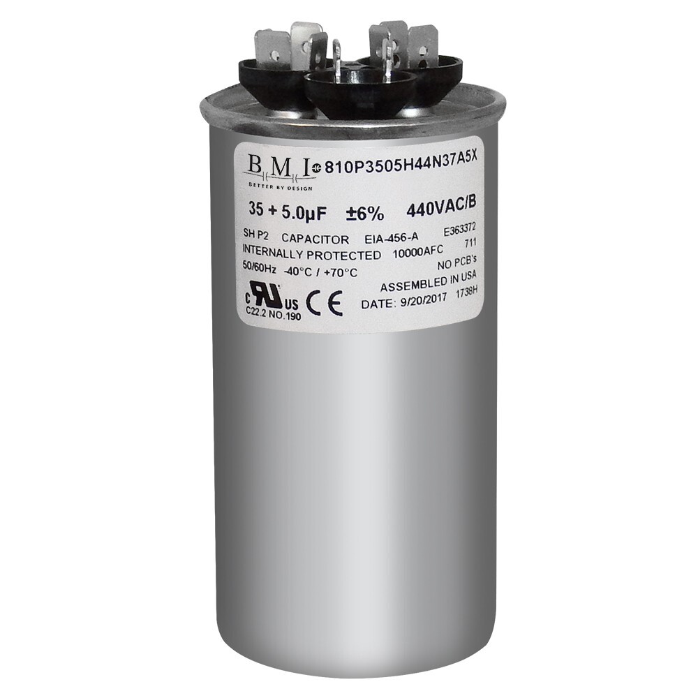 Air Conditioning HVAC Round Dual Motor CBB65D Run Capacitor 35 + 5 MFD 370 440V