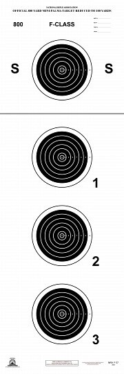 F-37 [F37] 100 Yard F-Class Mini-Palma Target, Reduced from 800 Yard, SHIPS FREE