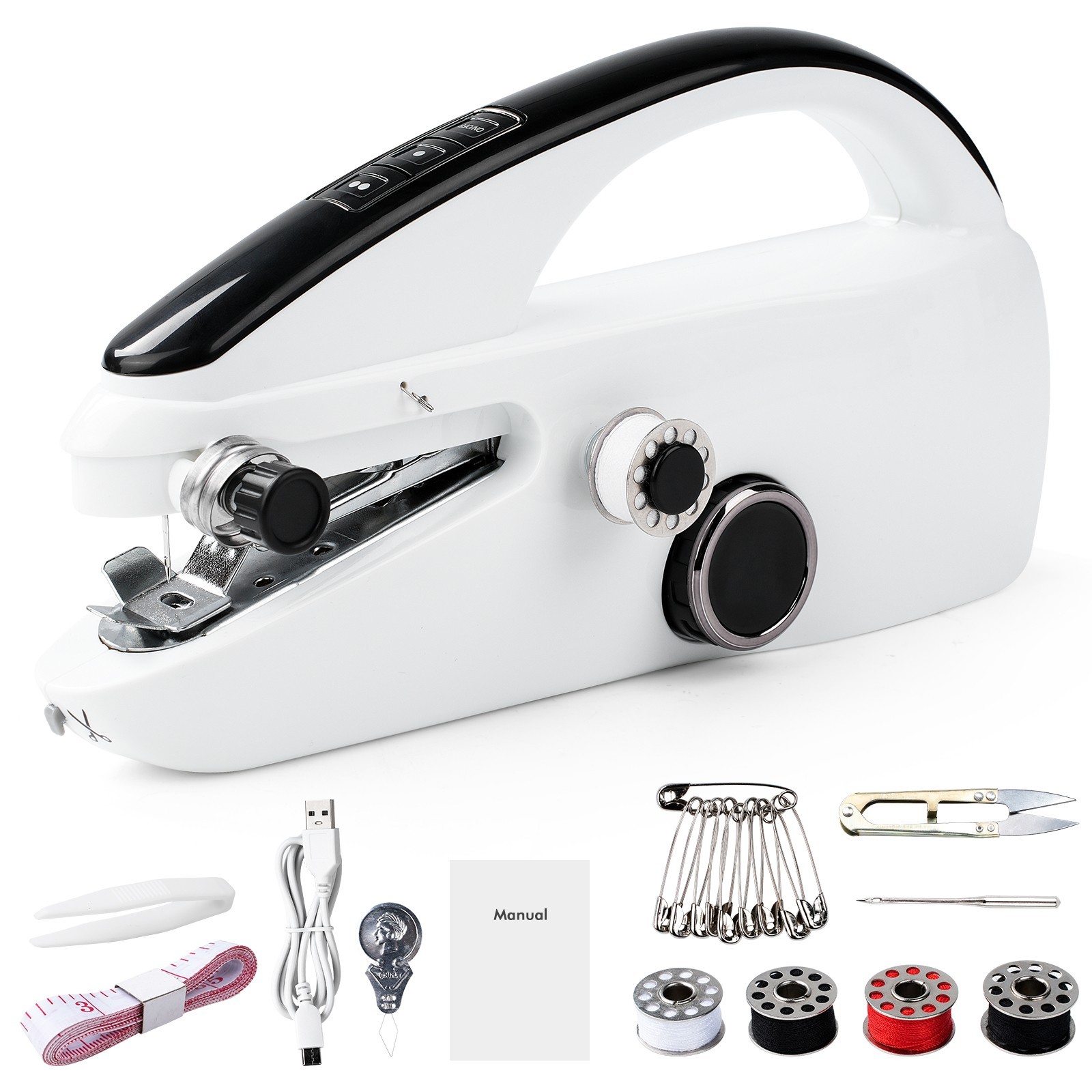Mini Portable Sewing Machine Electric Handheld Stitcher for Clothing Curtains