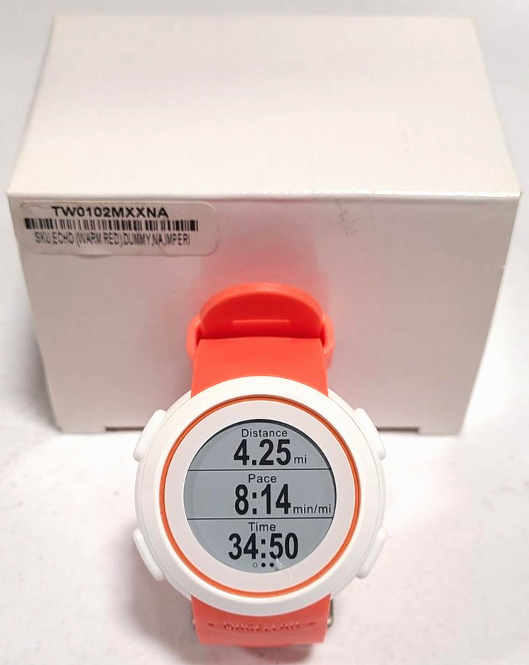 NEW Magellan Echo Smart Watch DISPLAY DUMMY Warm Red & White Strap TW0102MXXNA