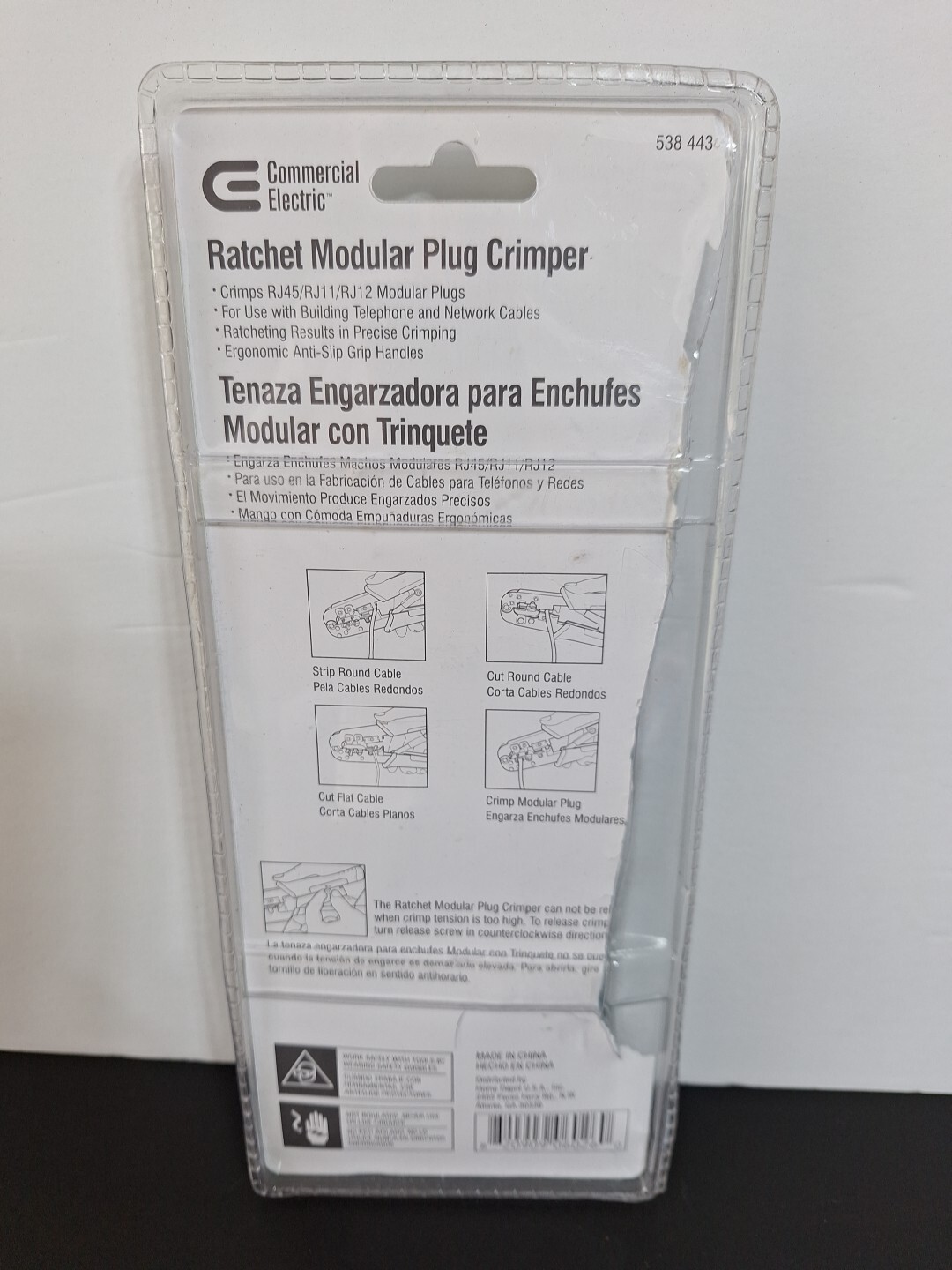 Commercial Electric Ratchet Modular Plug Crimper 538-443