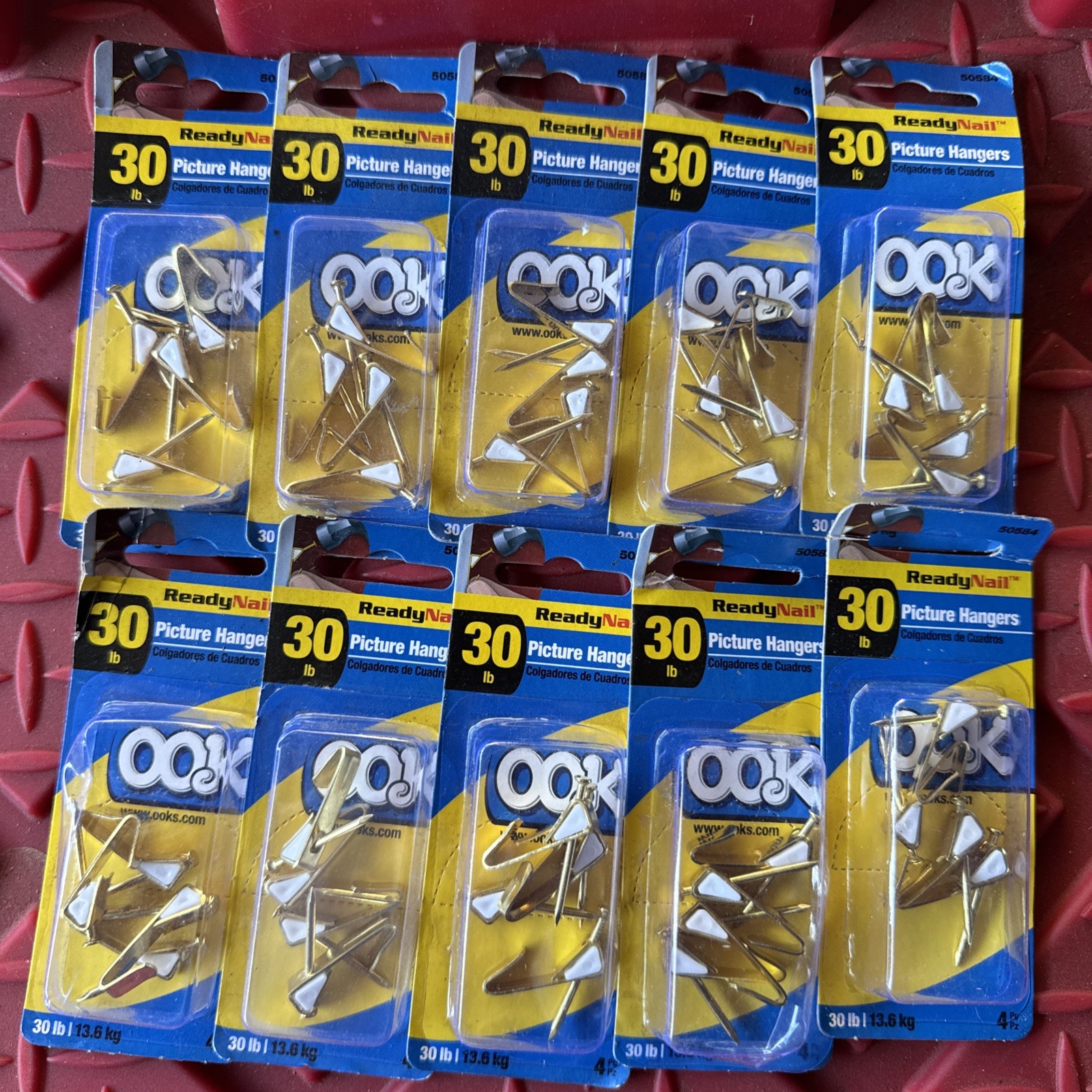 Lot of 10 OOK ReadyNail 30 lb Picture Hangers (40 Total) New