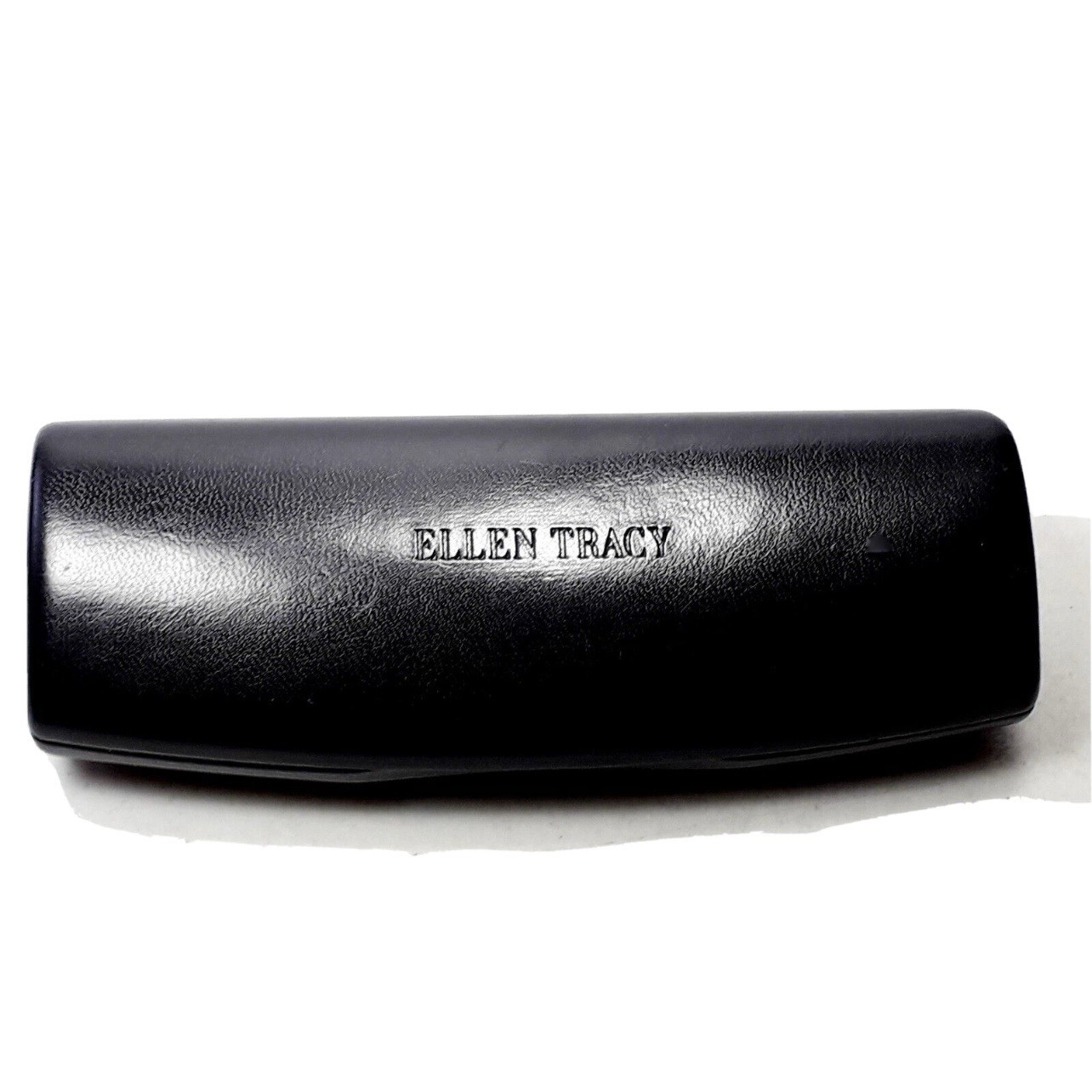 Ellen Tracy Eyeglasses Case Black Hard Clam Shell Red Faux Velvet Lined