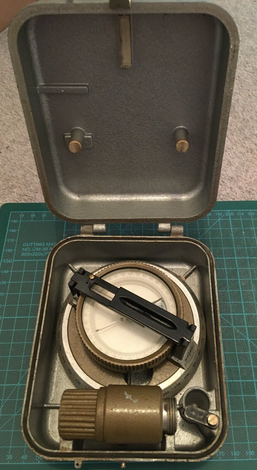 USSR Soviet vintage Geodetic BG-1 (БГ-1) 1988 compass bussol with metal case