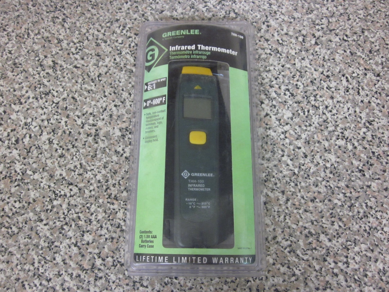 New Greenlee THH-100 09030 6:1 0-600F IR Infrared Thermometer Free Shipping