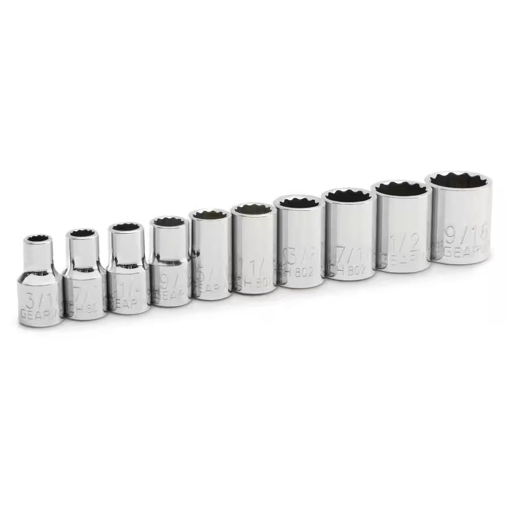 1/4 In. Drive 12-Point Socket Set (10-Piece)