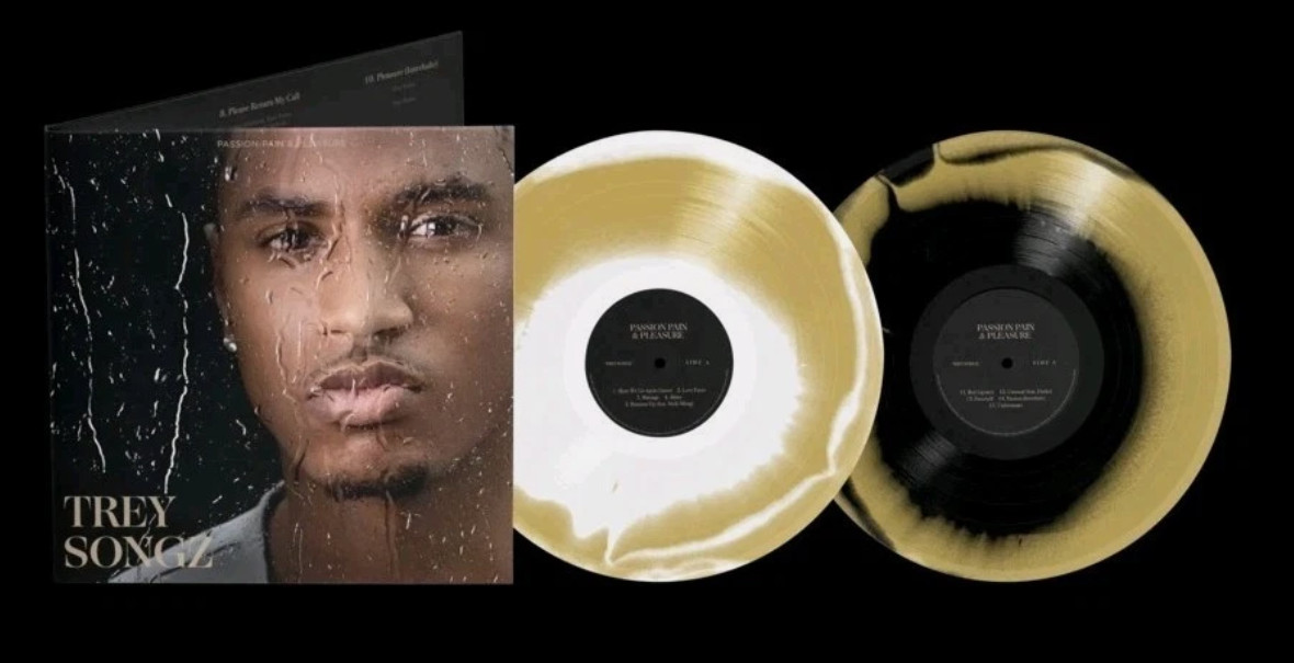 Trey Songz Passion Pain & Pleasure Numbered /500 Gold White Black Swirl Vinyl