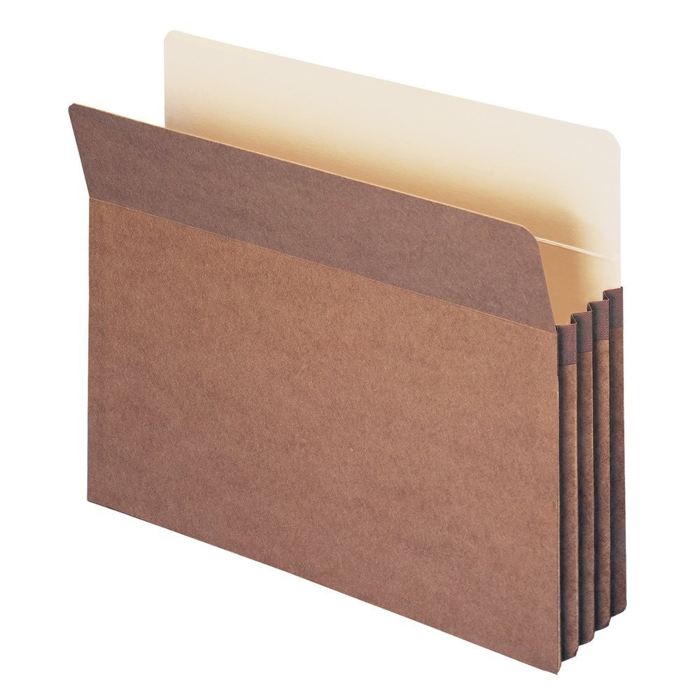 File Pocket Straight Cut Tab 3.5 Expansion Letter, Redrope 25 Per Box 73224
