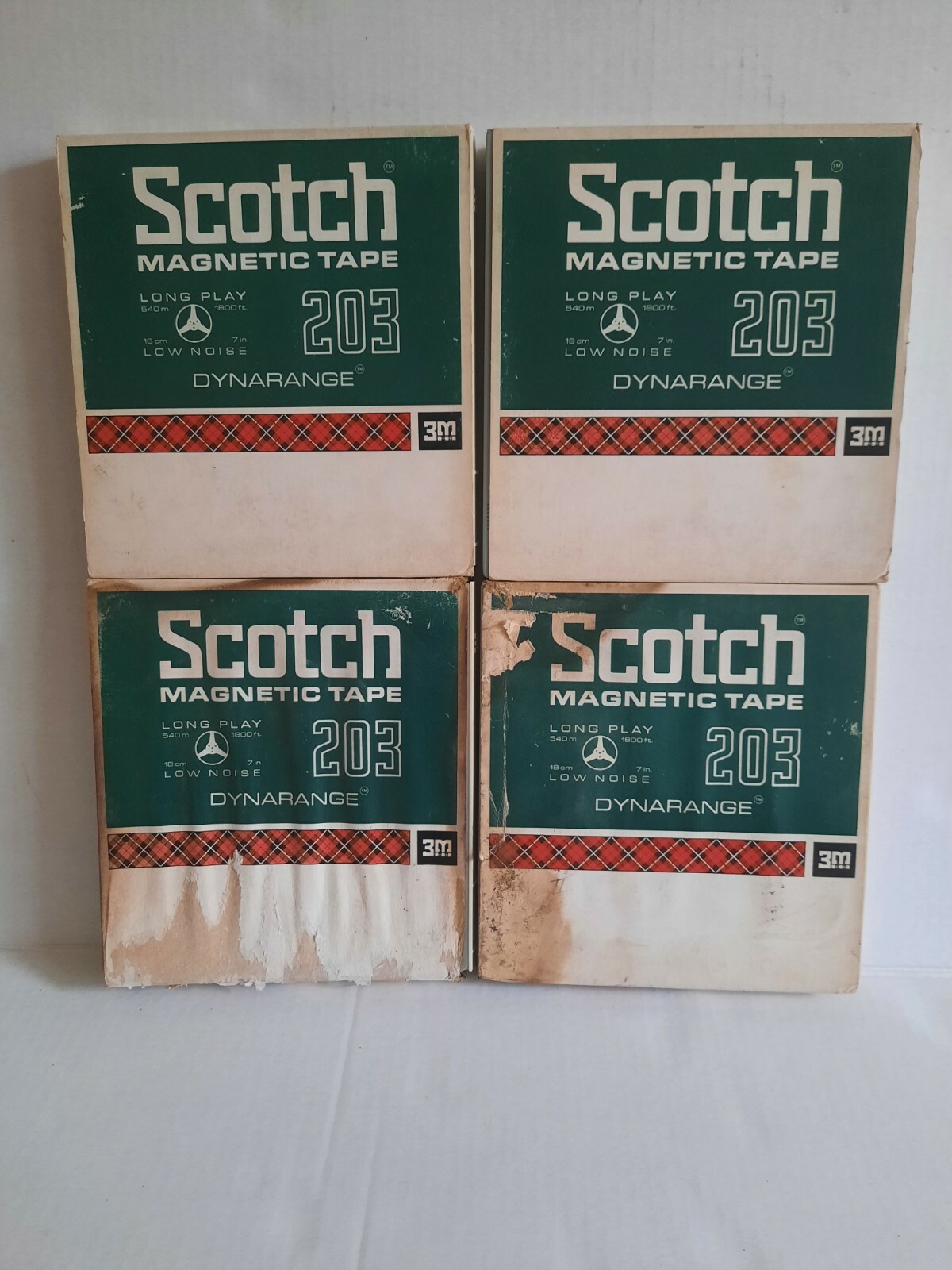 SCOTCH MAGNETIC REEL TO REEL TAPES -LOT OF 4 -7" REEL -1/4" 1800ft #2