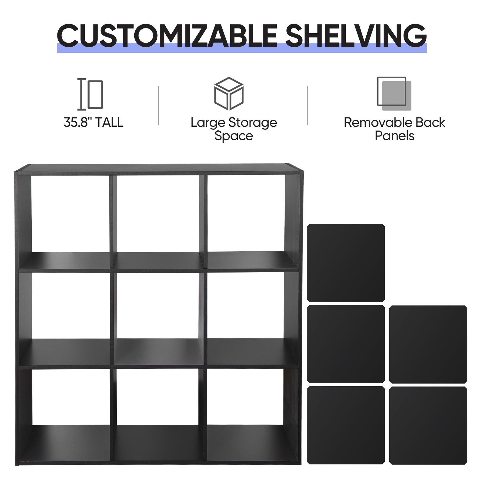 9 Cube Storage Clothes Storage Home Decoration Bookshelf Storage Cabinet 3 Tier