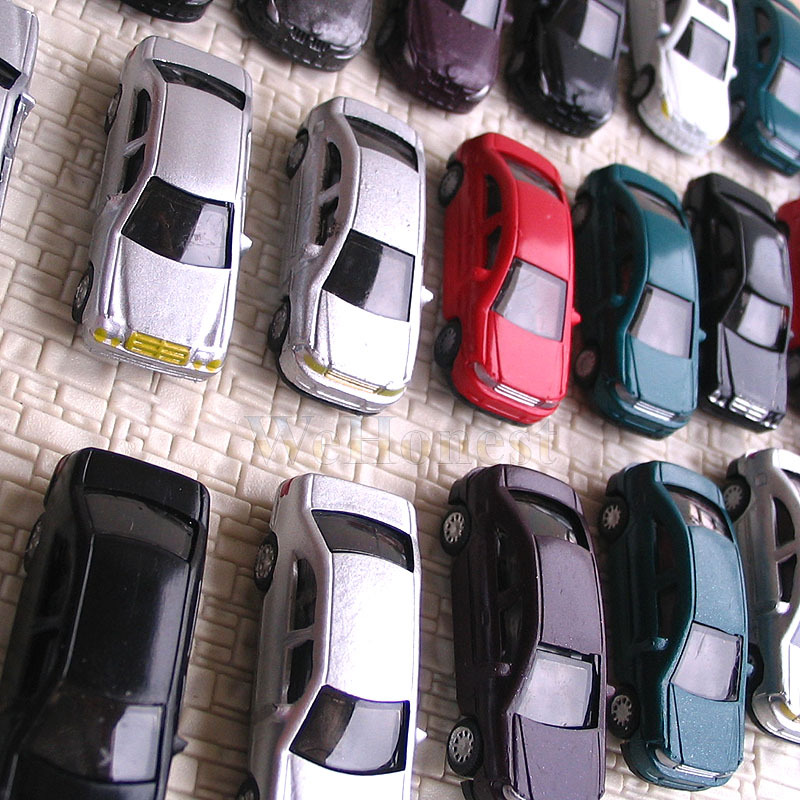 50 pcs Scale 1/100 well painted Model Cars a little smaller but fit HO layouts