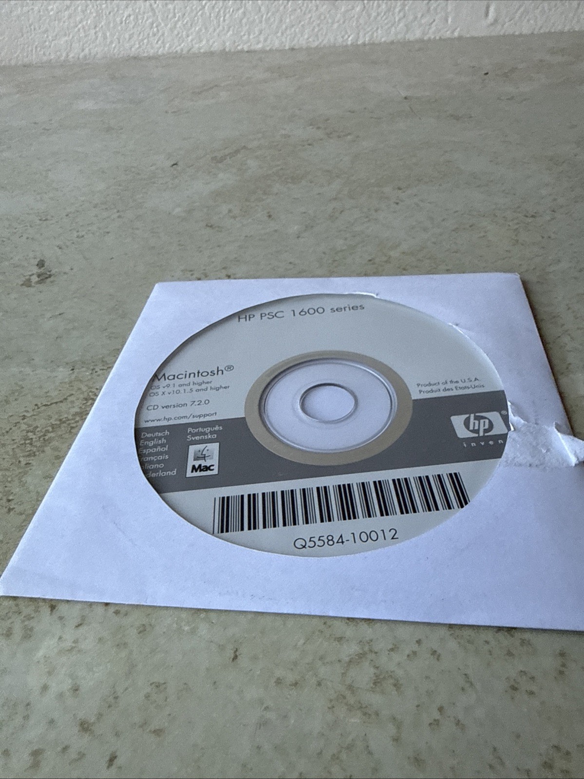 HP PSC 1600 Series Macintosh CD Version 7.2.0 Drivers & Utilities Disc Only
