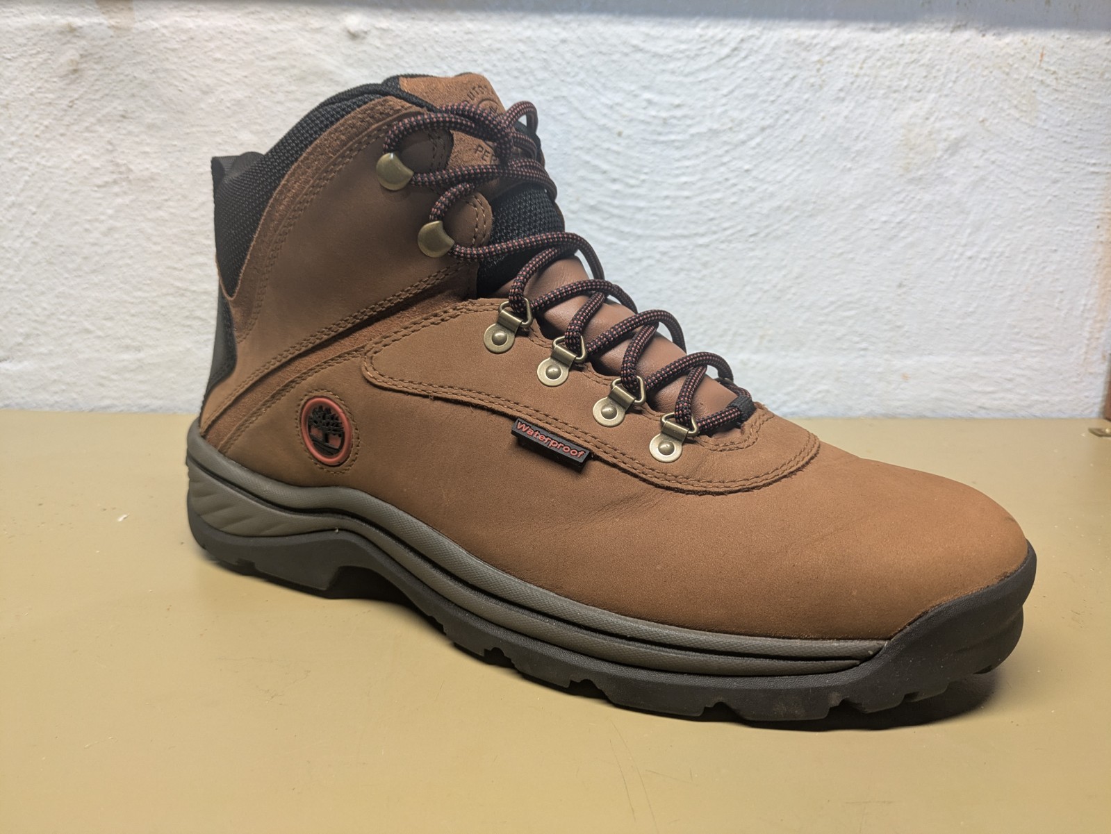 Timberland White Ledge WP Tan Leather Hiking Boots Men's 12