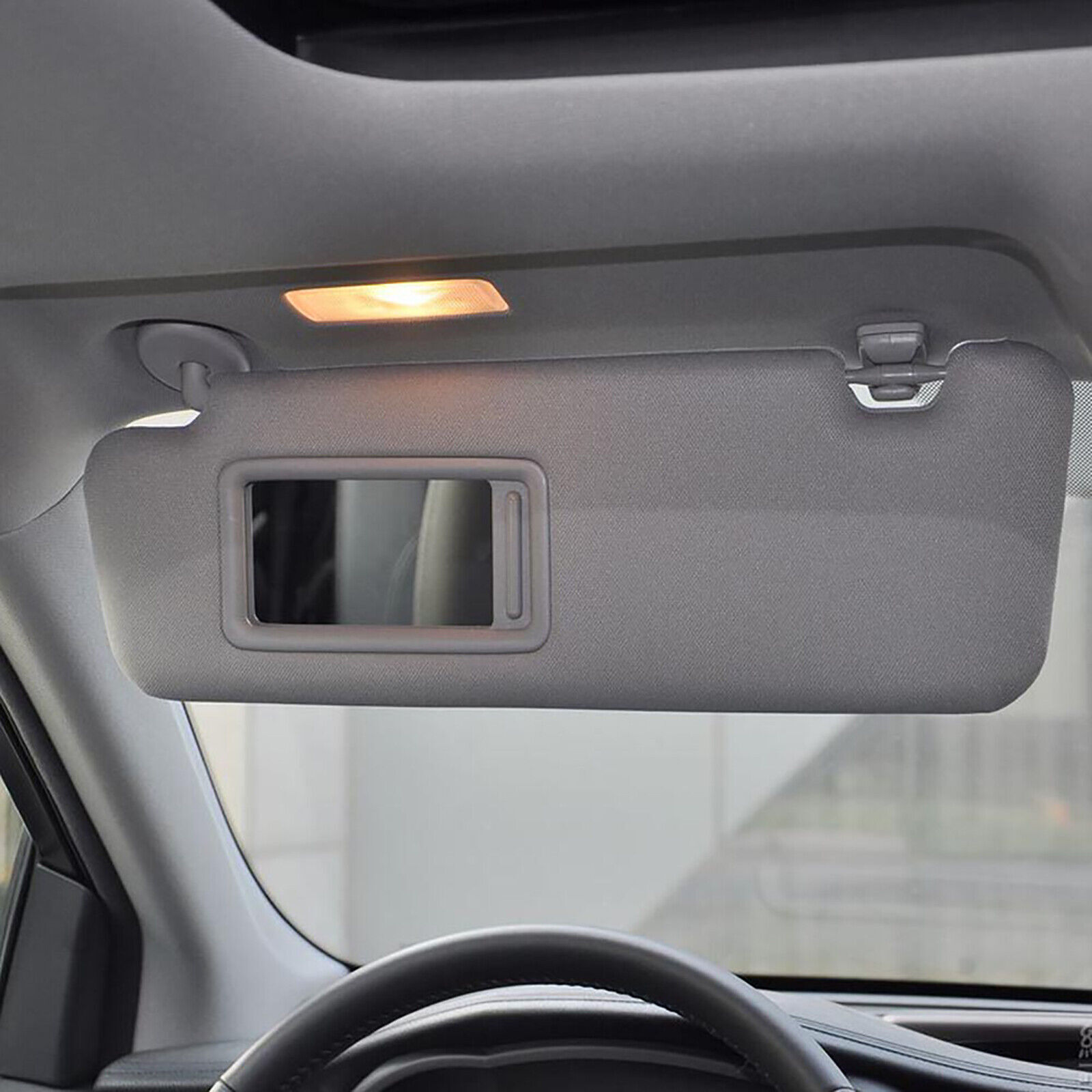 Gray Left Driver Side Sun Visor w/Light & Mirror For Toyota Highlander 2008-2013