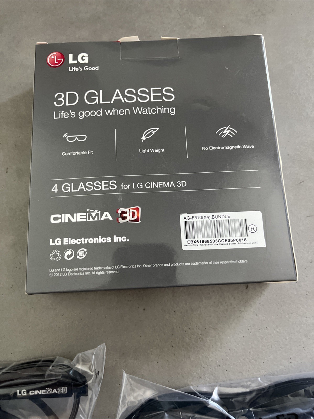 NEW LG Cinema 3D Glasses 4 Pair #7500