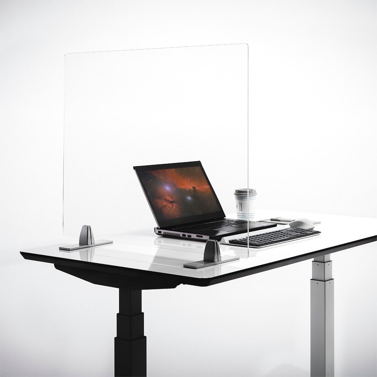 Sneeze Guard Tabletop Freestanding Desk Shield 30" Clear