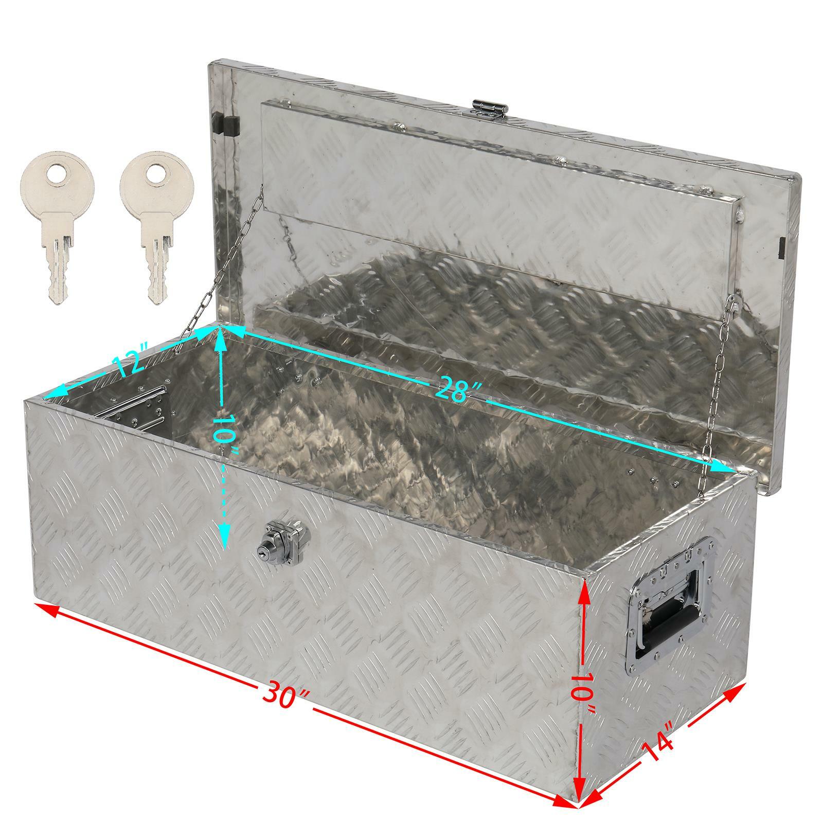 30" Aluminum Pickup Truck Tool Box Storage Underbody Flat Bed Tongue w/ Lock US