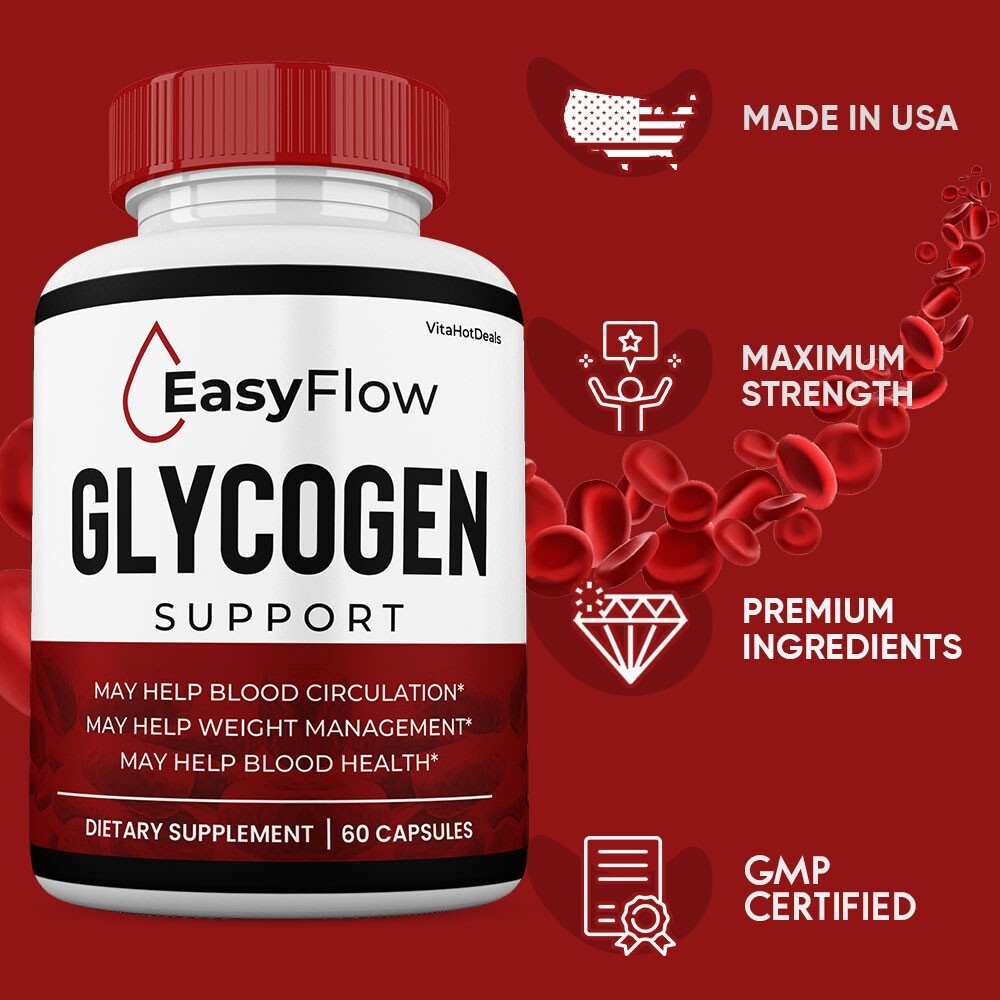 EasyFlow Glycogen Support Pills, Easy Flow Capsules Blood Support (3 Pack)