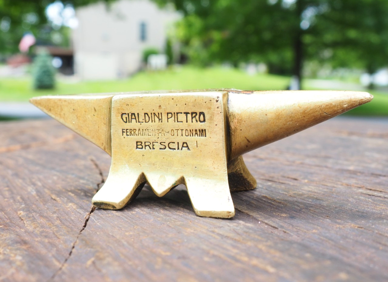 RARE 7OZ ITALY PIG MINI "GIALDINI PICTRO" BLACKSMITH ADVERTISEMENT ANVIL VINTAGE