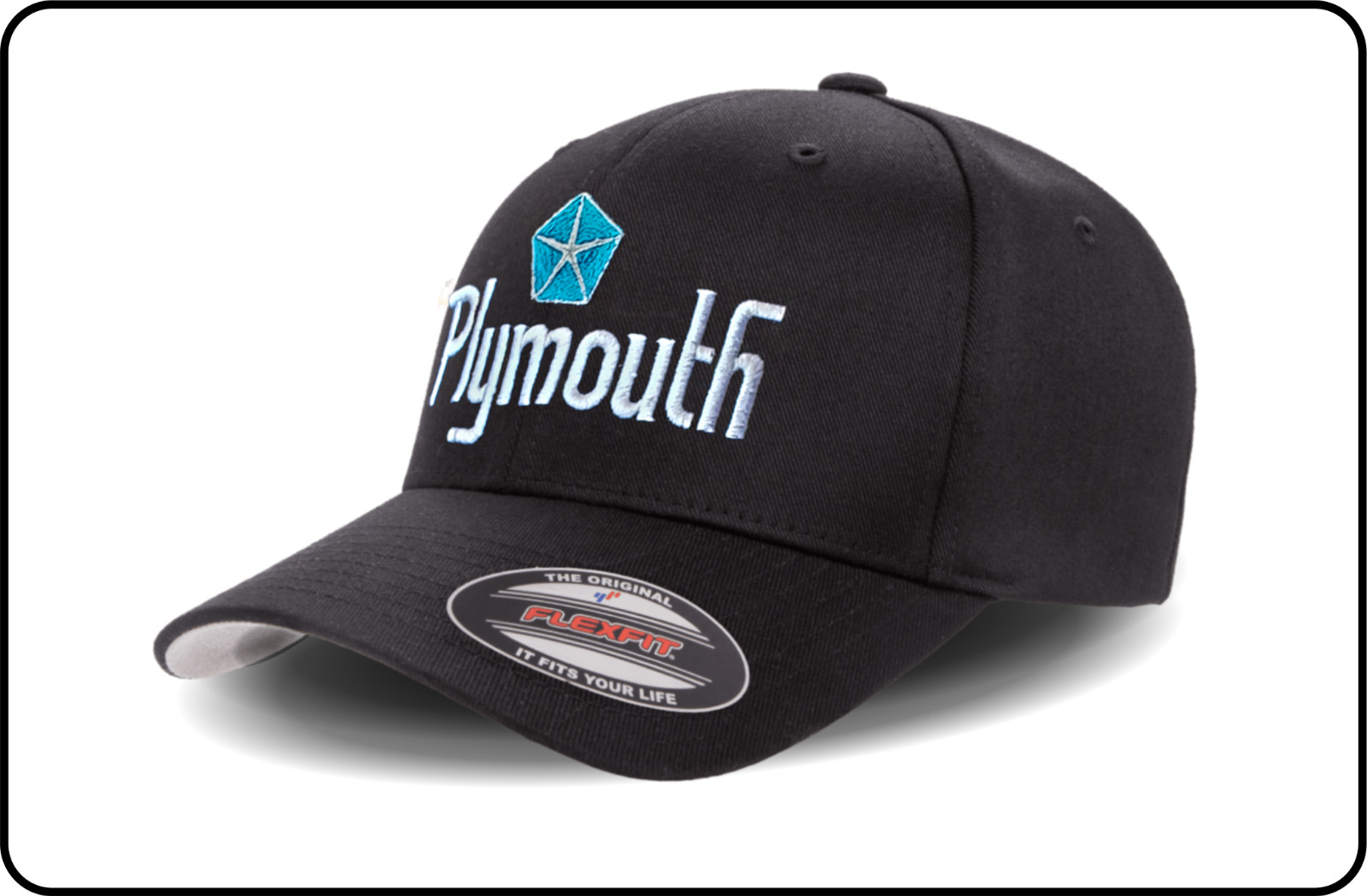 Classic Plymouth w/Pentastar Logo - Embroidered Flexfit 6 Panel Cap/Hat - Mopar