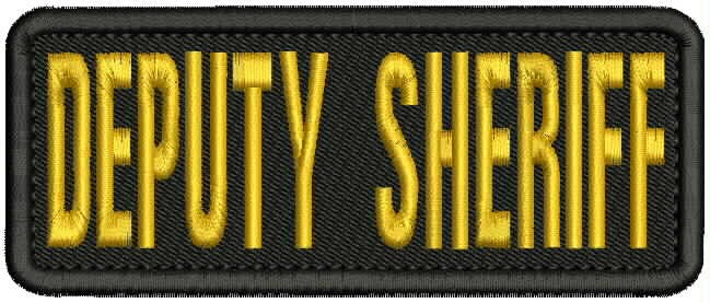 Deputy Sheriff embroidery patch 2x5 hook on back gold