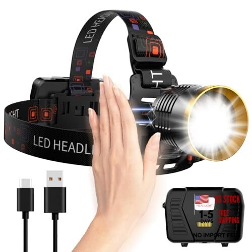 Rechargeable Headlamp LED, 1000 Lumens Super Bright Headlamp with Motion