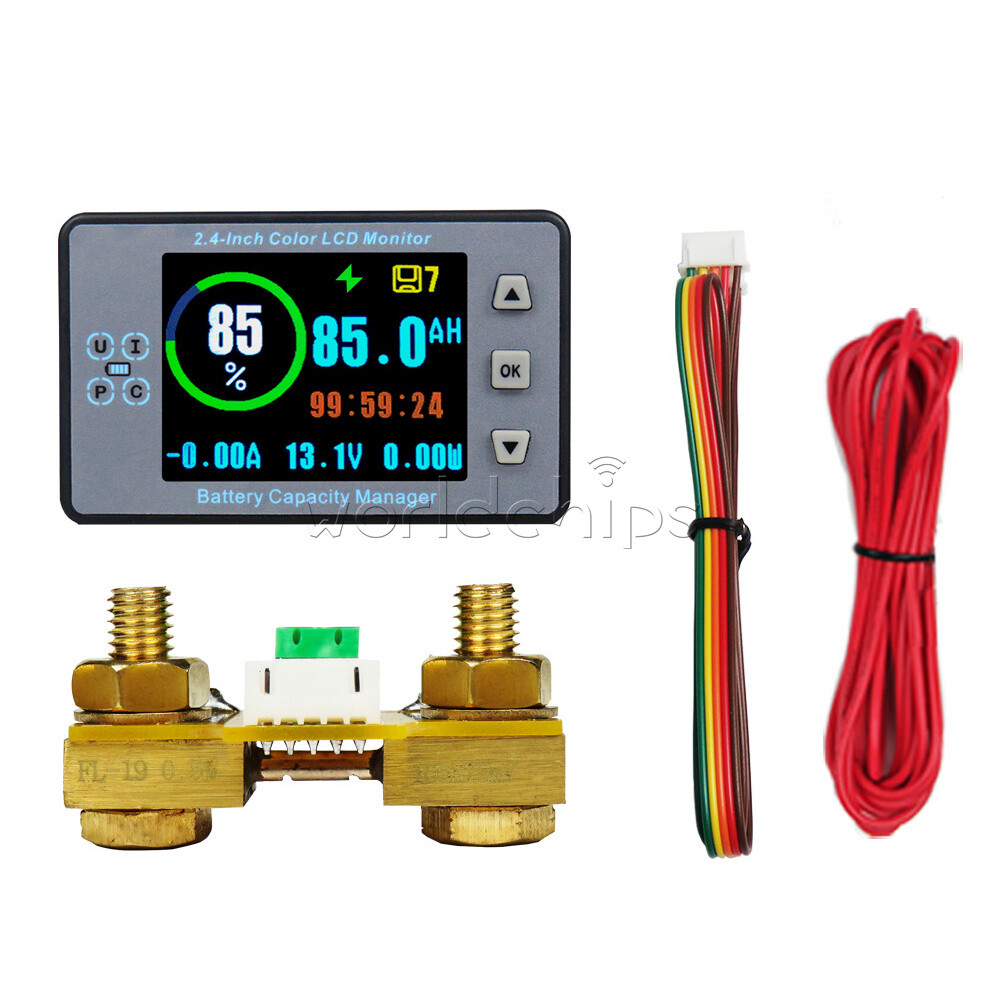 2.4 inch Bluetooth Voltage Current Capacity Meter Battery Coulometer DC 8-100V