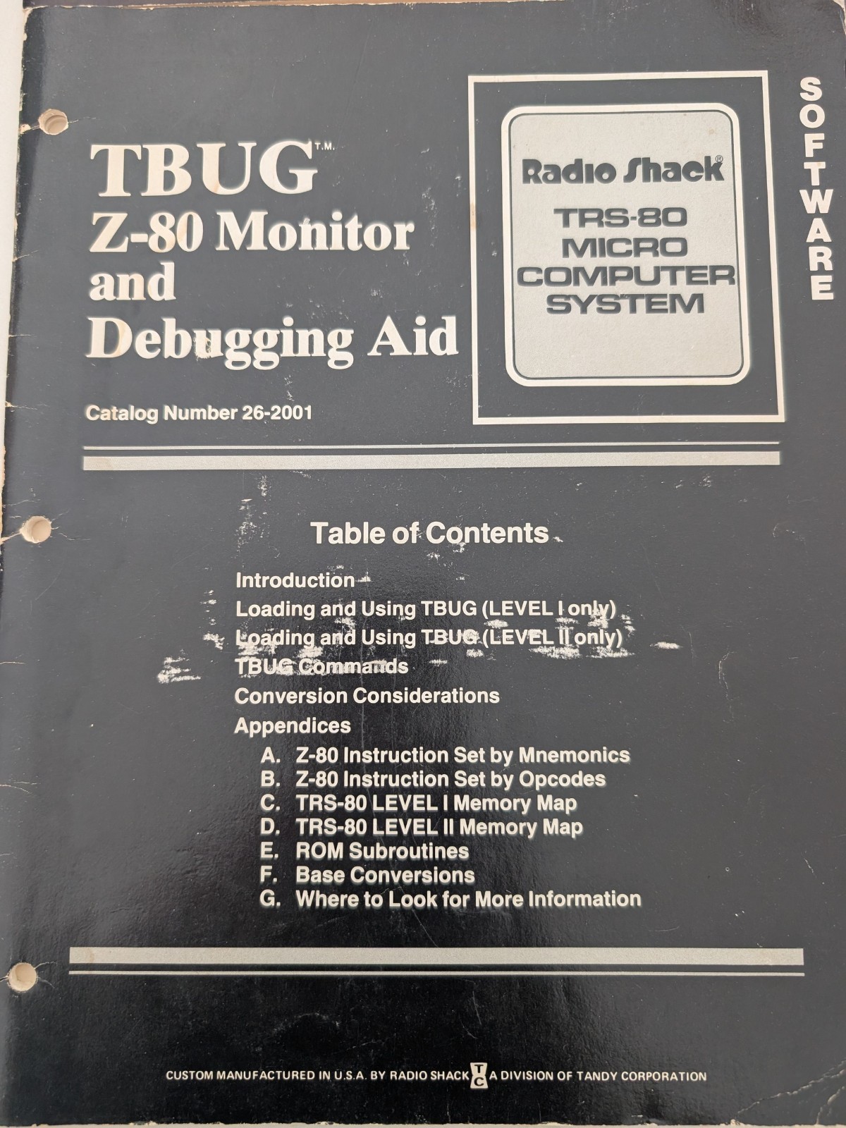 Radio Shack TRS-80 Manuals Lot TBUG Z-80 Monitor RS-232-C Expansion Interface