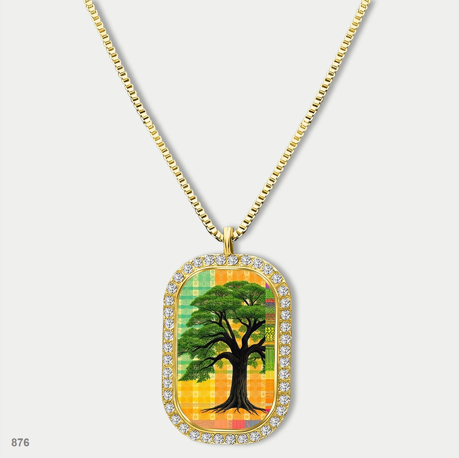 Gorgeous Colorful Tree of Life Pendant Necklace Chain Photo Dog Tag Chain Gift D