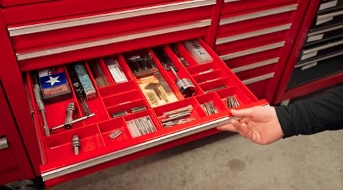 Ernst Manufacturing 10 Compartment Drawer Organizer: 10-Compartments, Red