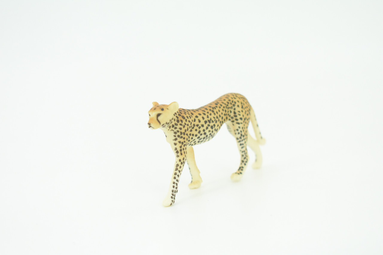 Cheetah Toy, Hand Painted Rubber Cheetah, Realistic Cat Model, Gift 3 " SF28 B45