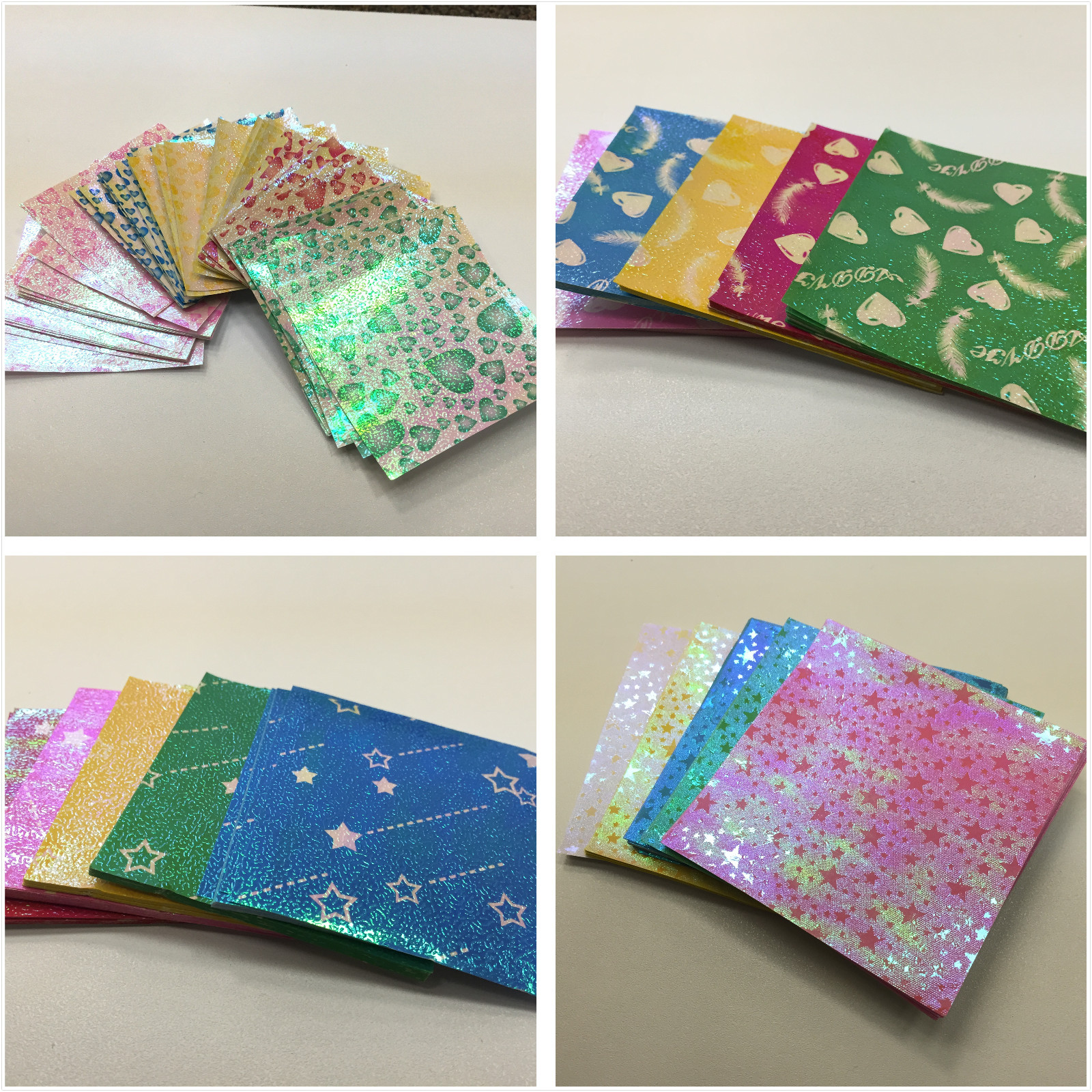 One pack (90 sheets)  shiny origami crane heart rose  paper 7 cm (2.75 inches)