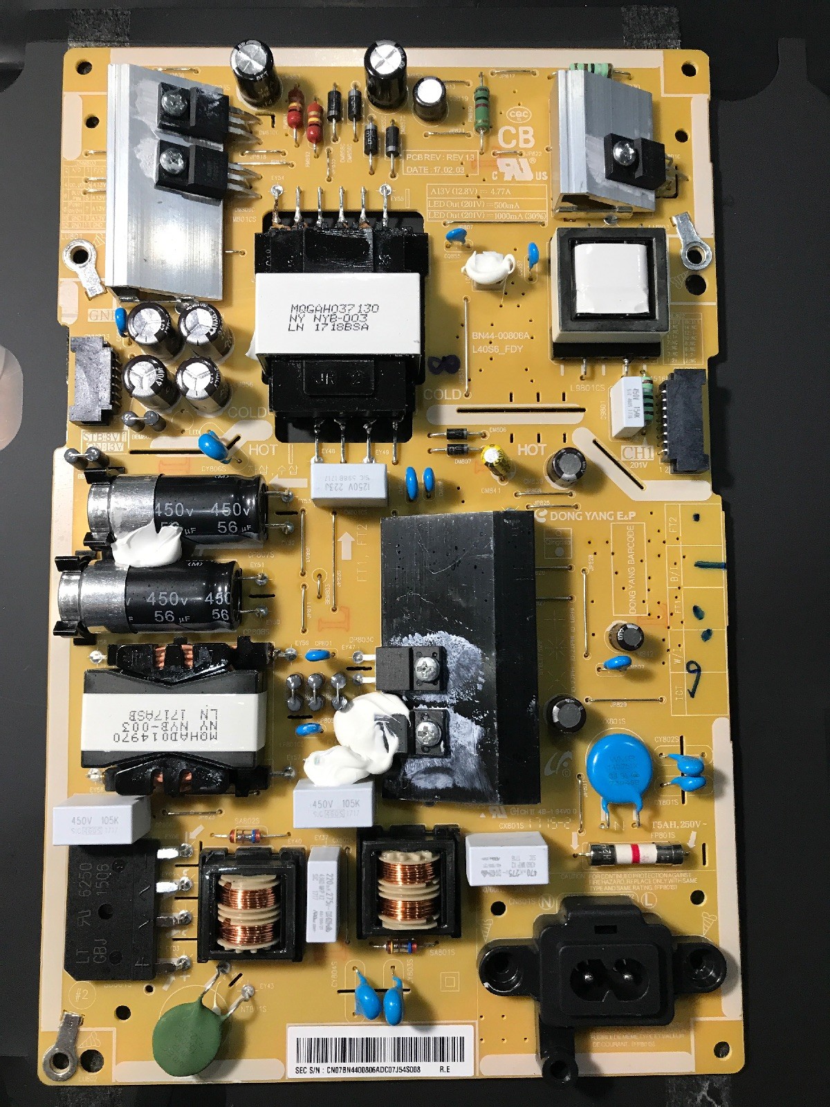 Samsung UN40MU6300 Power Board BN44-00806A L40S6_FDY