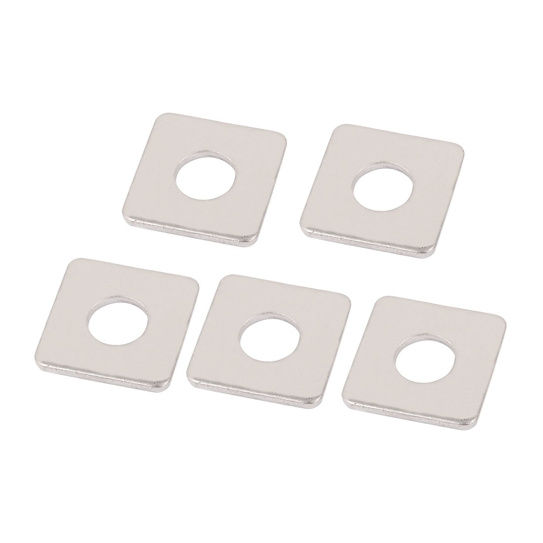 M8 x 20mm Square Stainless Steel Flat Repair Plate Silver Tone 5pcs