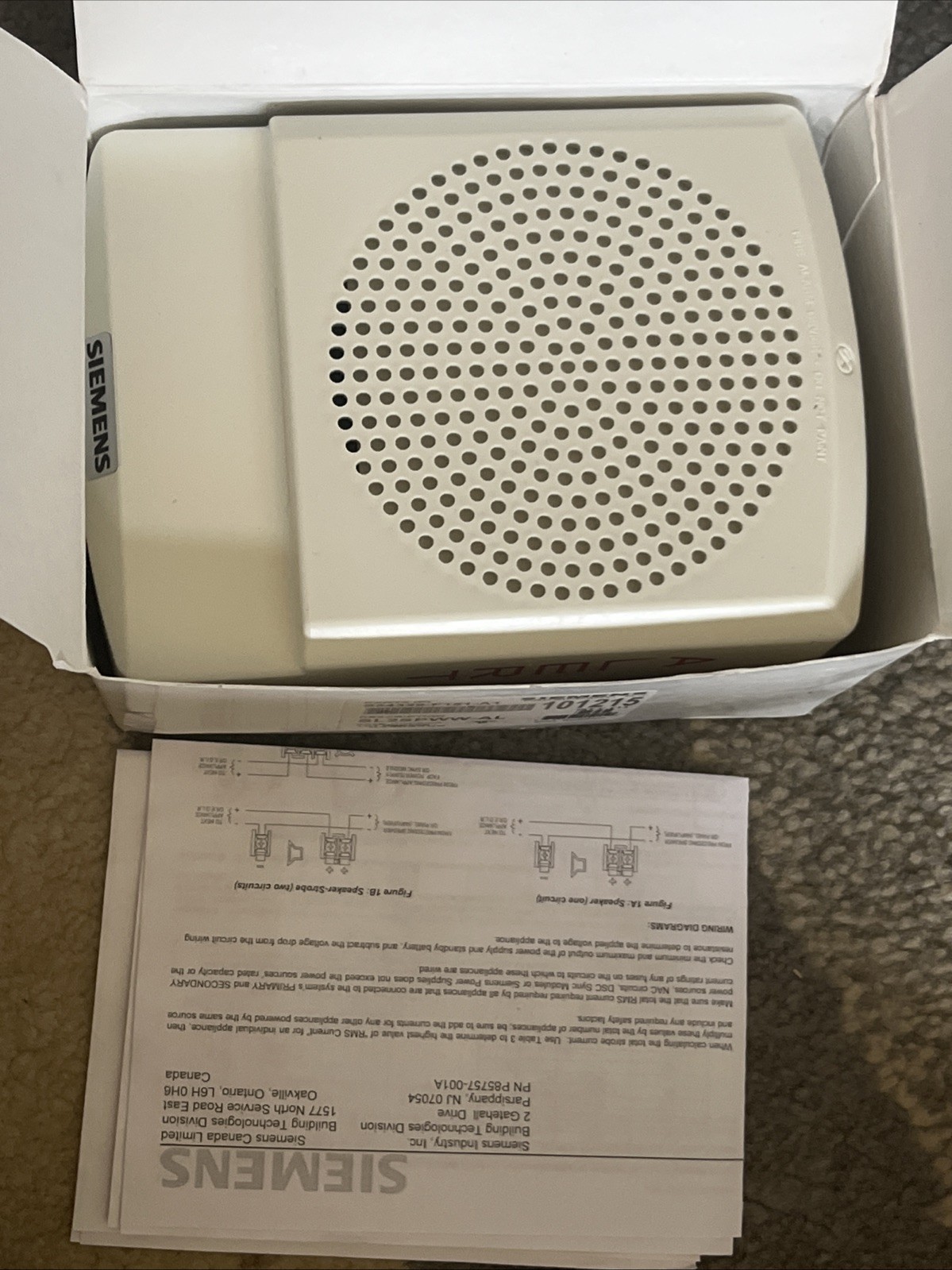 Siemens SL2SPSWW-AA SPEAKER STROBE. NEW IN BOX