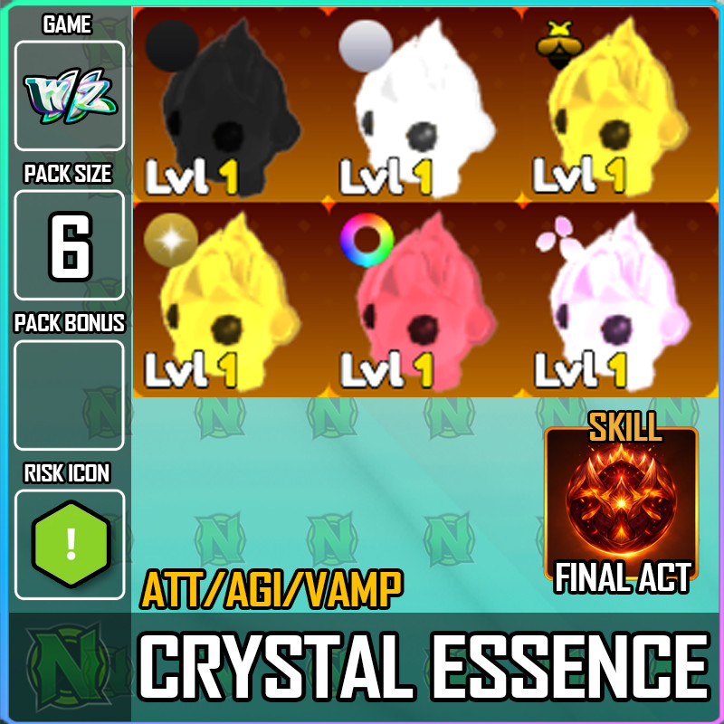 World Zero WZ - 6 PACK -  PERFECT ATT ·AGI·VAMP  - CRYSTAL ESSENCE + FINAL ACT