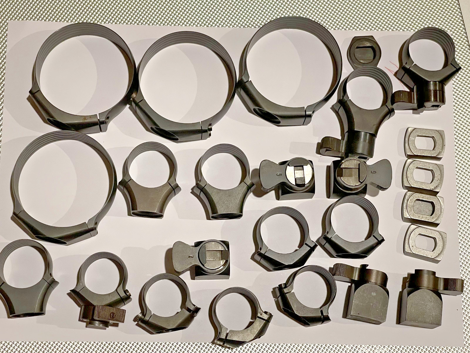 GERMAN RECKNAGEL RIFLE SCOPE OBJECTIVE CLAW MOUNTS QUICK RELEASE UNUSED CUSTOM