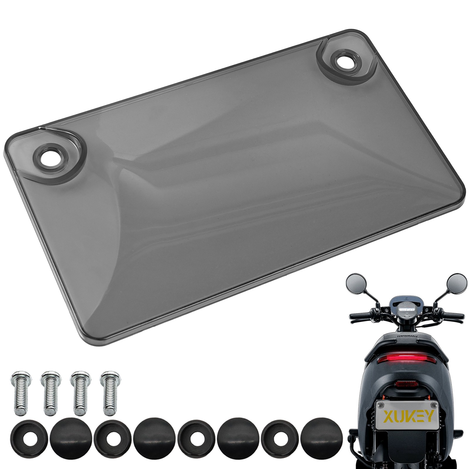 Motorcycle Unbreakable License Plate Cover Black 4x7 inch For All Motorbike  x1