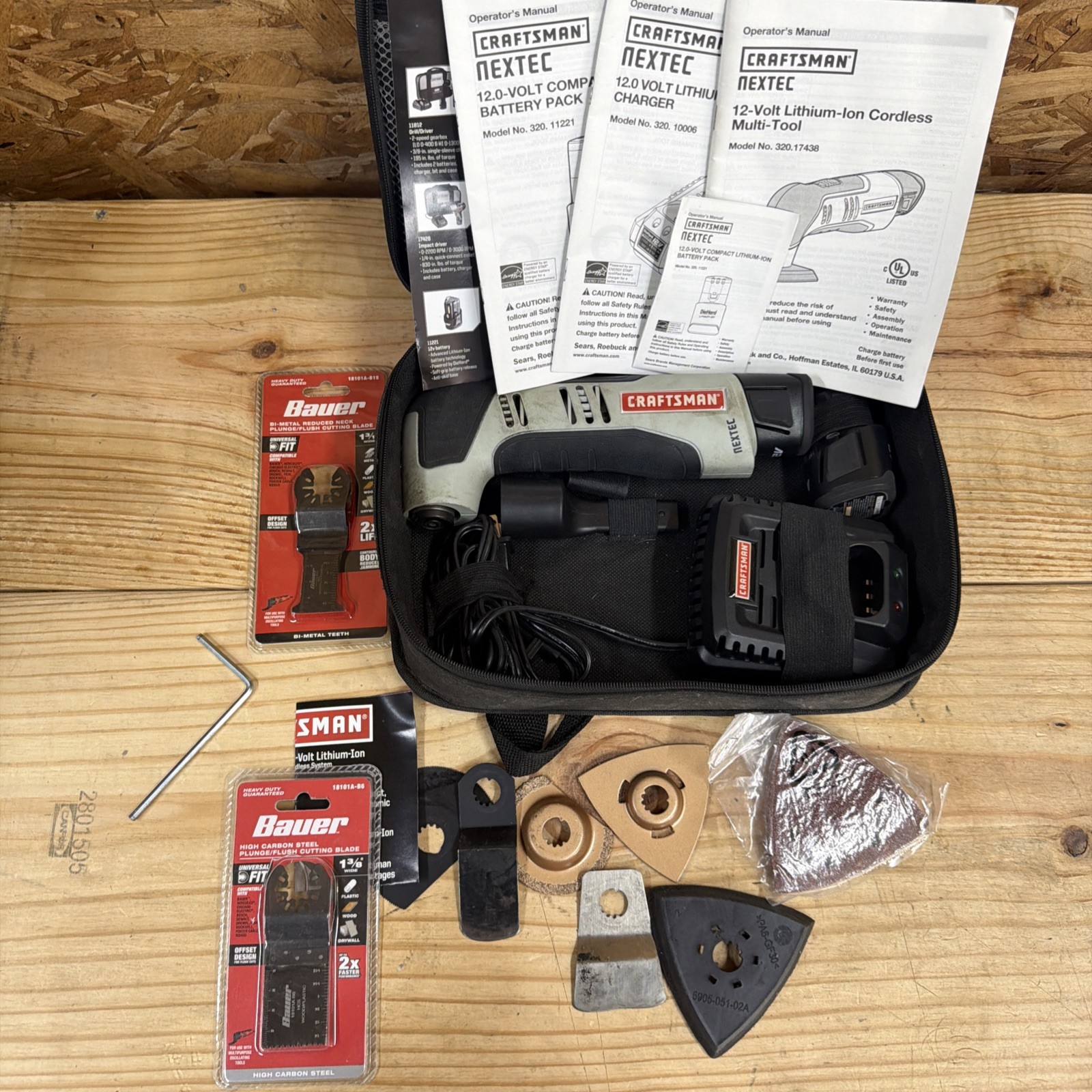 Craftsman Nextec 12V Lithium-Ion Cordless Multi-Tool Kit Charger & Accessories 8