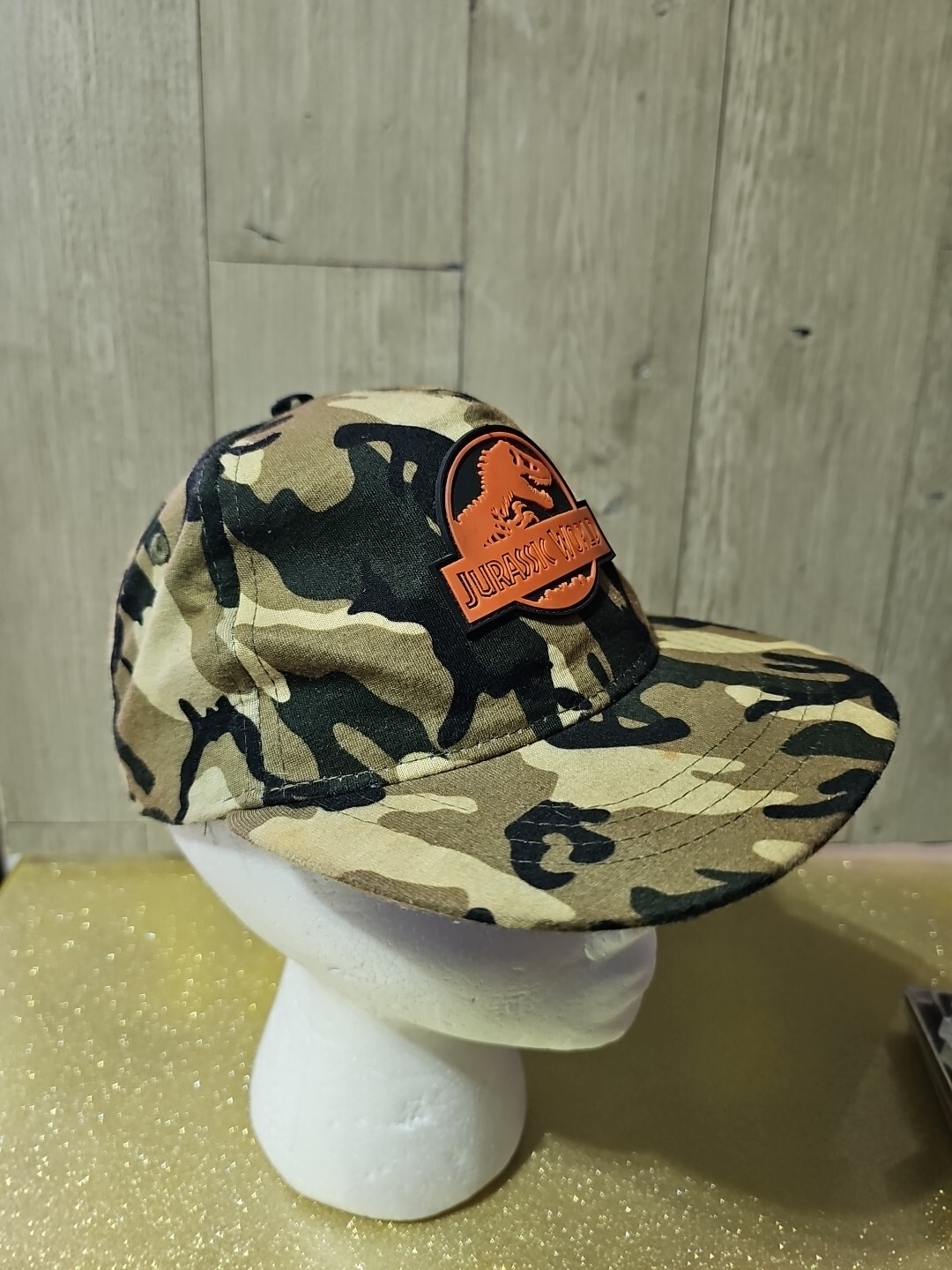 Jurassic World Youth Adjustable Snapback Camo Hat with Patch
