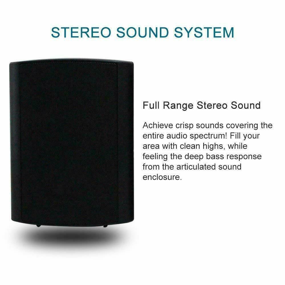 2Pair 5.25" Bluetooth Speakers Wireless Patio Waterproof Wired Wall Mount System