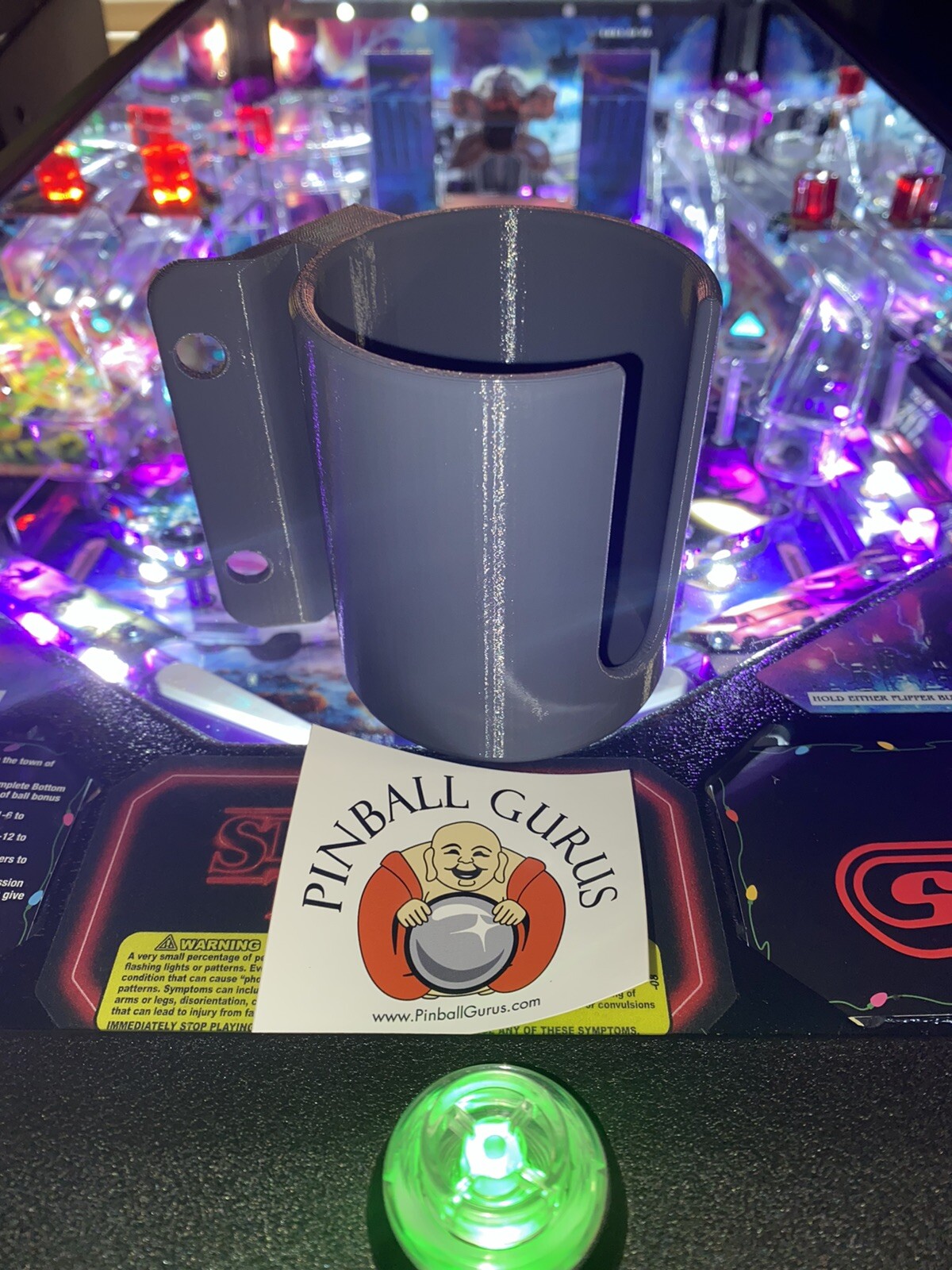 Pinball Machine Cup/Drink/Pop/Soda Holder Front or Side Mount GRAY/GREY