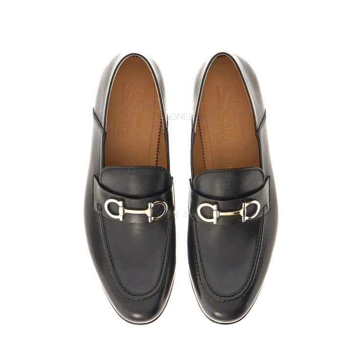New Salvatore Ferragamo Gin Men Leather Loafer Gancini Ornament Logo 9 $980