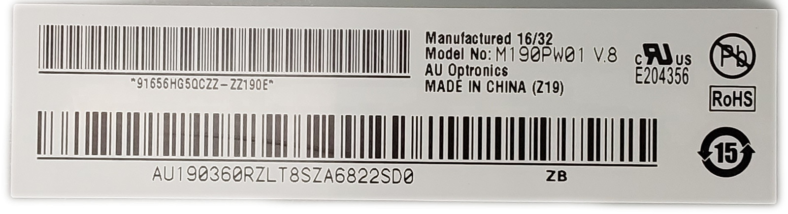 AU Optronics M190PW01 V8 19" LCD Assembly