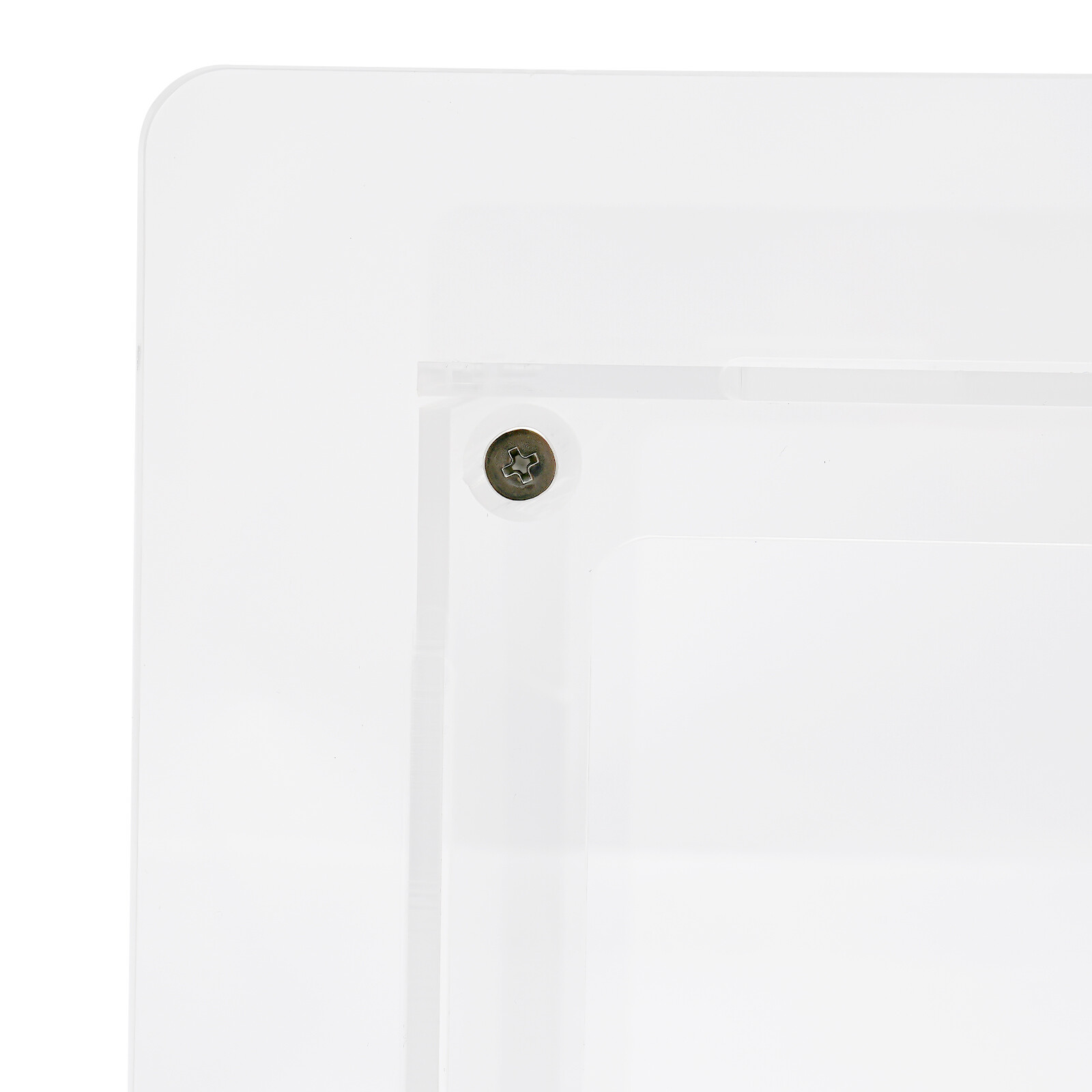 2 Tires Clear Side End Table Acrylic Coffee Table for Living Room Bedside Table