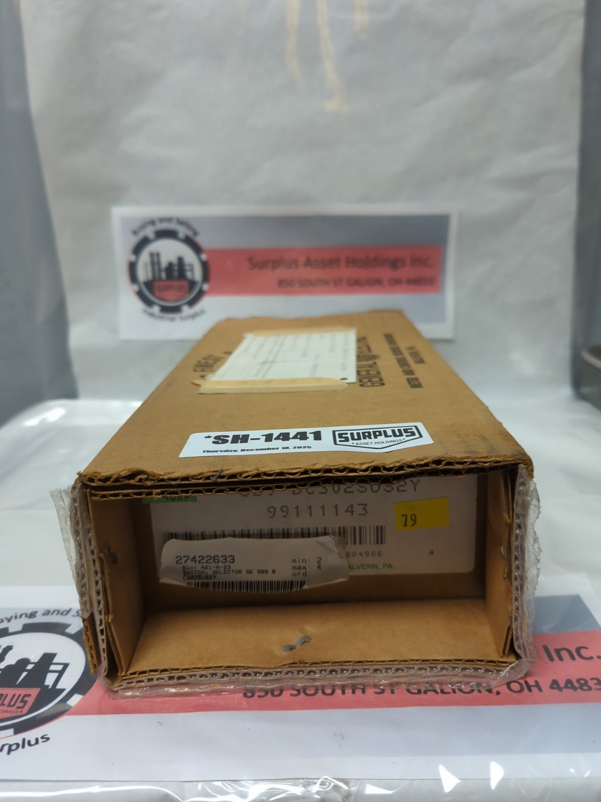 GE,SB9 BC302SUS2Y,TYPE SB9 CONTROL/SELECTOR SWITCH NOS