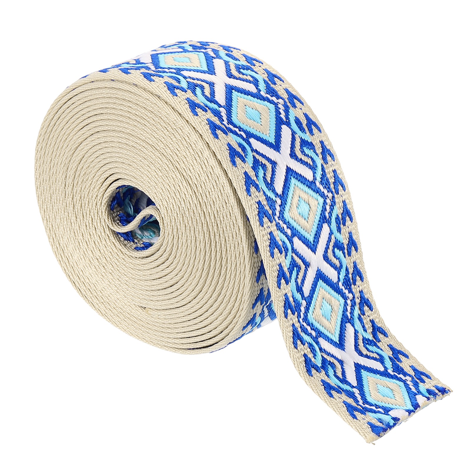 5Yards Cotton Webbing Strap 50mm Jacquard Webbing Purse Strap Navy Blue-White